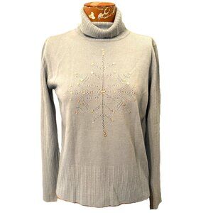 NWT Norton McNaughton Womens Mint Green Turtleneck Sweater Petite Small Y2K